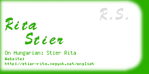 rita stier business card